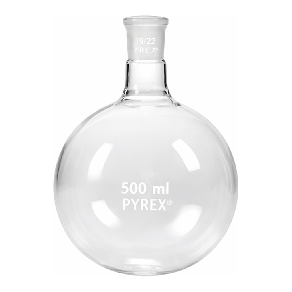 Corning PYREX Short Neck Boiling Flask, Round Bottom, Standard Taper Joint
