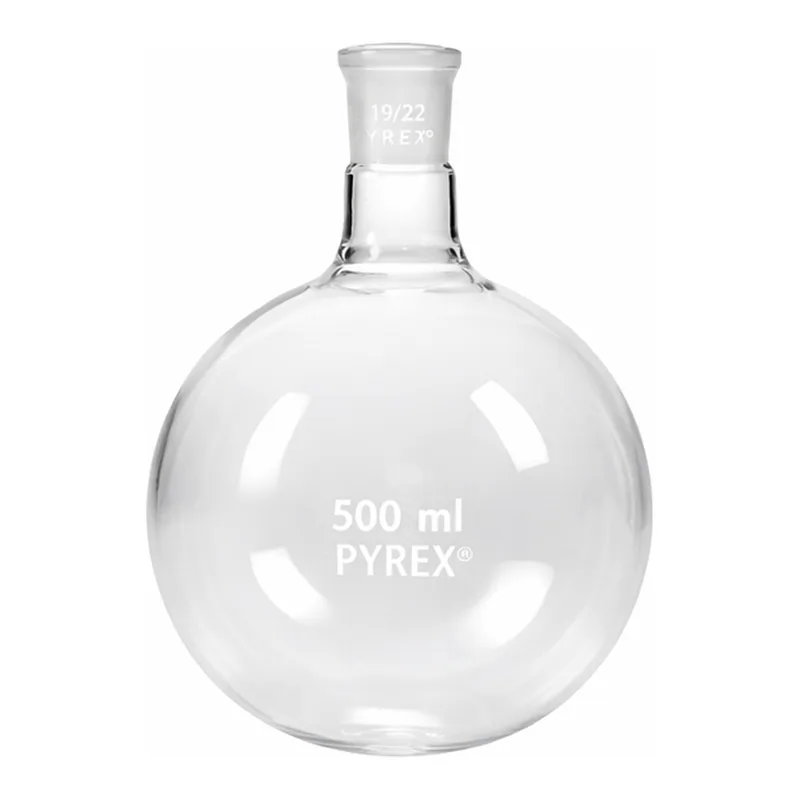 Corning PYREX Short Neck Boiling Flask, Round Bottom, Standard Taper Joint