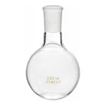 Corning PYREX 125 mL Short Neck Boiling Flask, Flat Bottom, 24/40 Standard Taper Joint