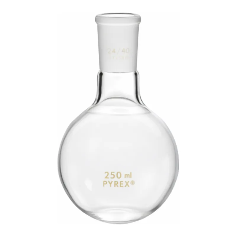 Corning PYREX 125 mL Short Neck Boiling Flask, Flat Bottom, 24/40 Standard Taper Joint