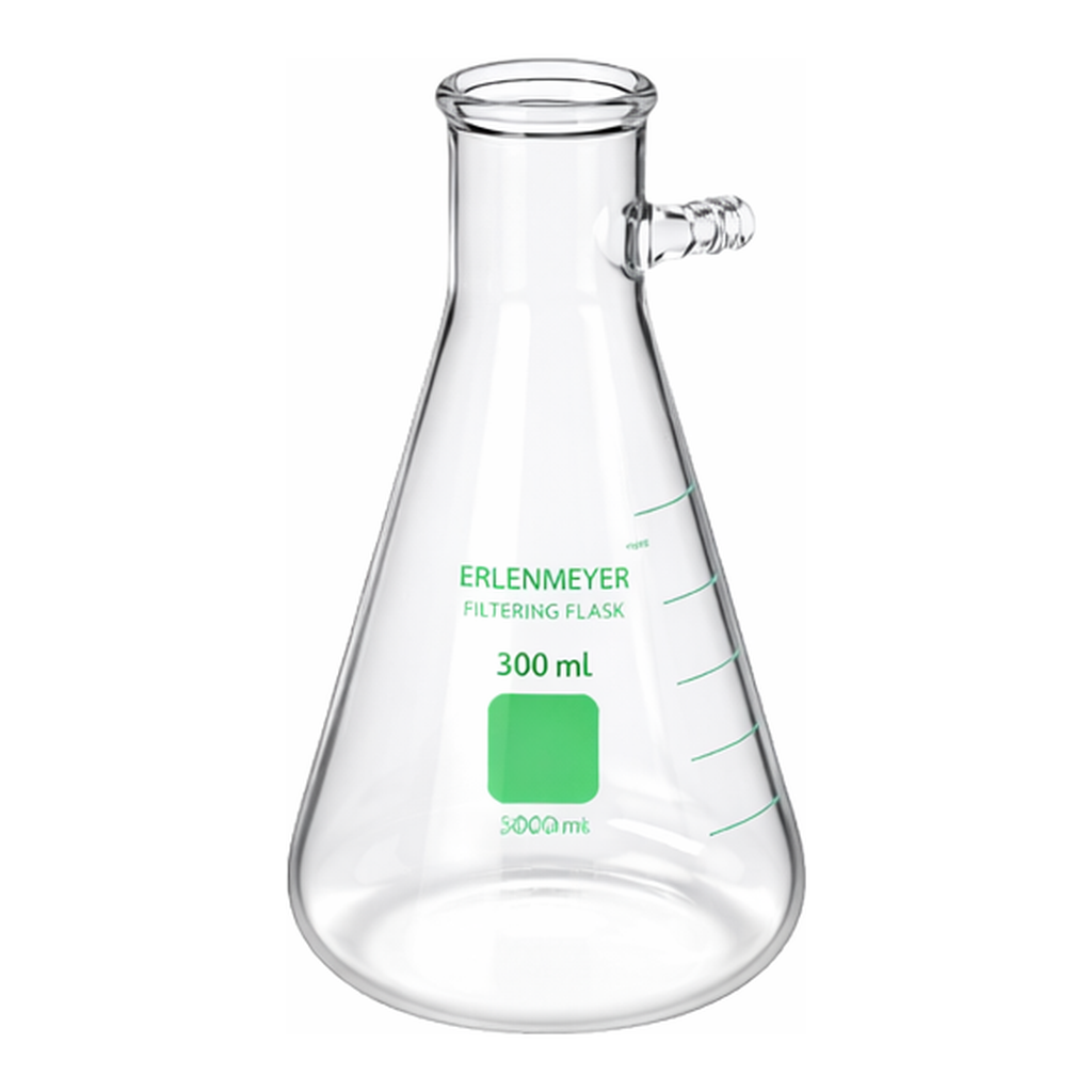 Corning PYREXPLUS Heavy Wall Filtering Flask, Protective Coating, Tubulation, Graduated