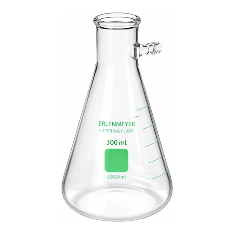 Corning PYREXPLUS Heavy Wall Filtering Flask, Protective Coating, Tubulation, Graduated