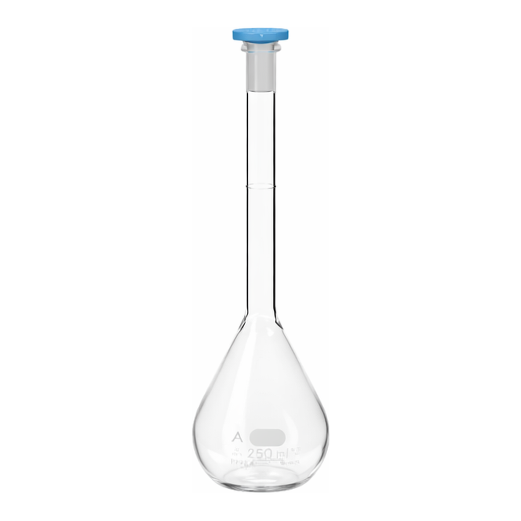 Corning PYREX Class A Lifetime Red Volumetric Flask with Snap Cap, Graduated, To Contain