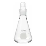 Corning PYREX Narrow Mouth Erlenmeyer Flask with PYREX Standard Taper Stopper, Graduated