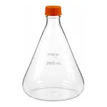 Corning PYREX 2800 mL Fernbach-Style Culture Flask with Baffles and GL45 Screw Cap