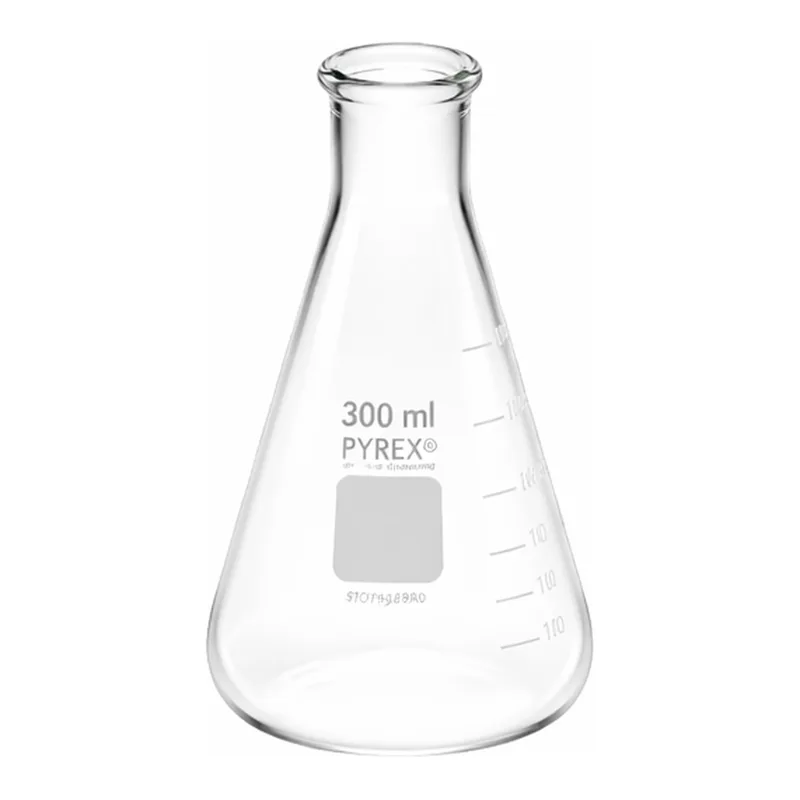 Corning PYREX Narrow Mouth Erlenmeyer Flask with Heavy Duty Rim, Graduated