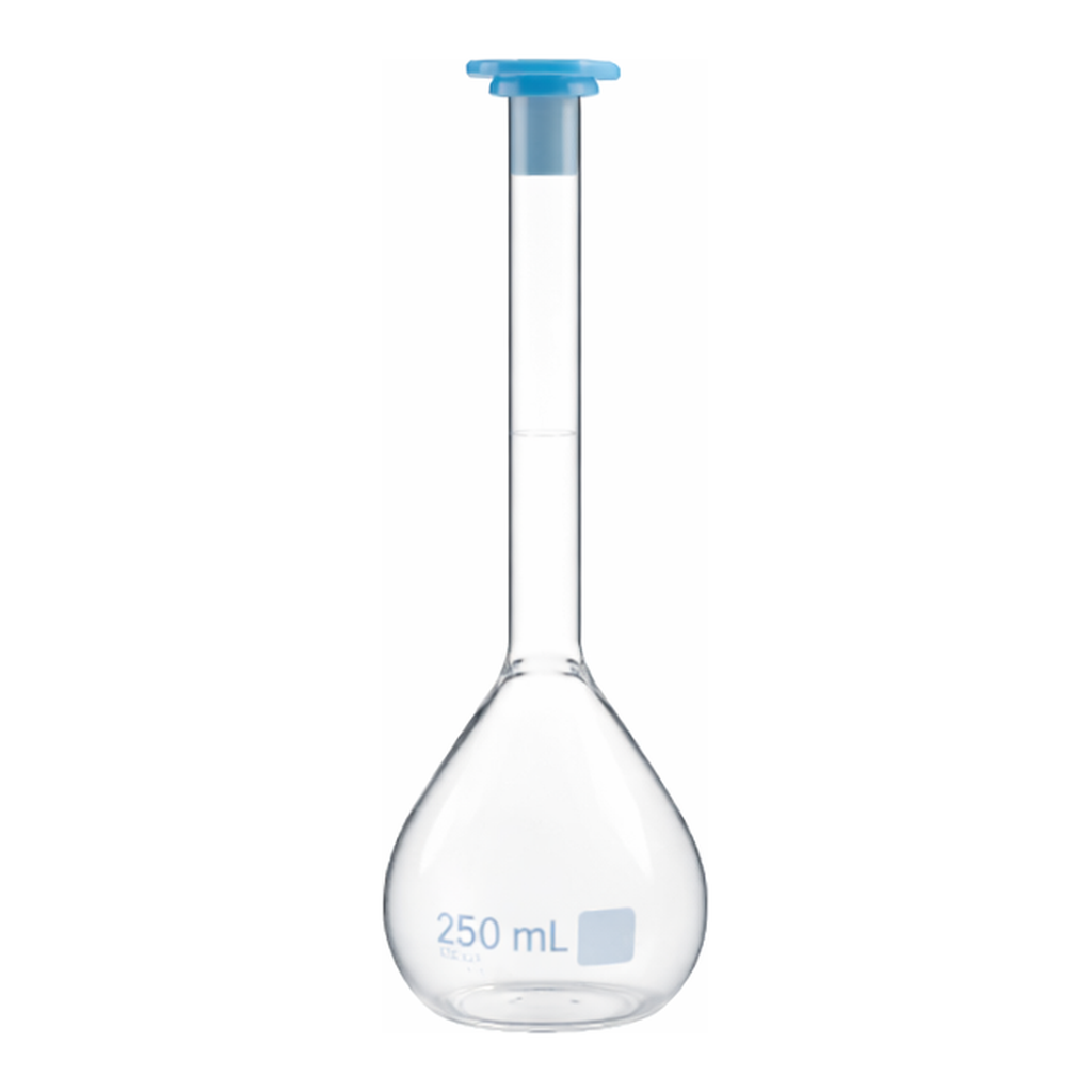 Corning PYREX VISTA Class B Volumetric Flask with Polyethylene Snap Cap