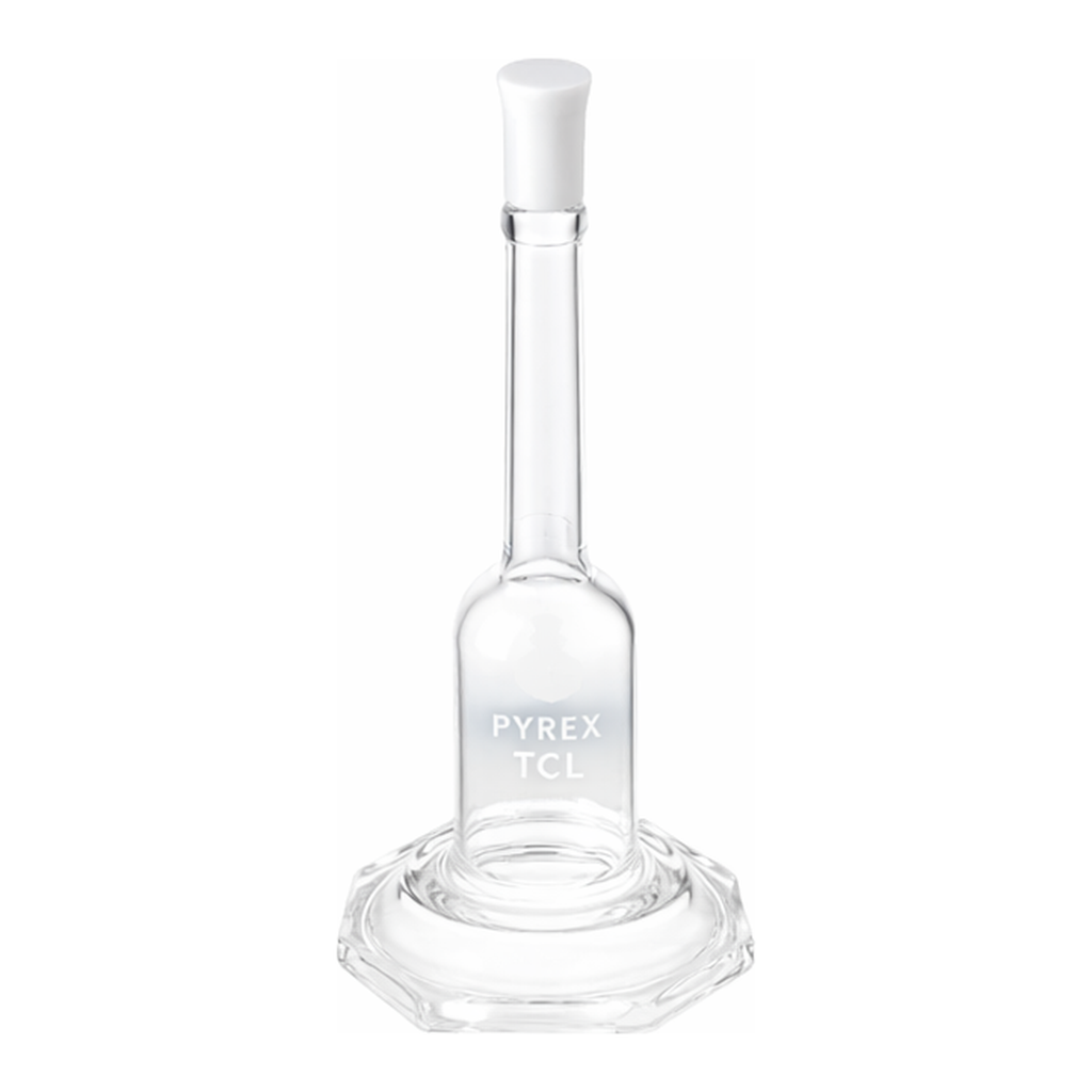 Corning PYREX Class A Micro Volumetric Flask, Hexagonal Base, PYREX Standard Taper Stopper