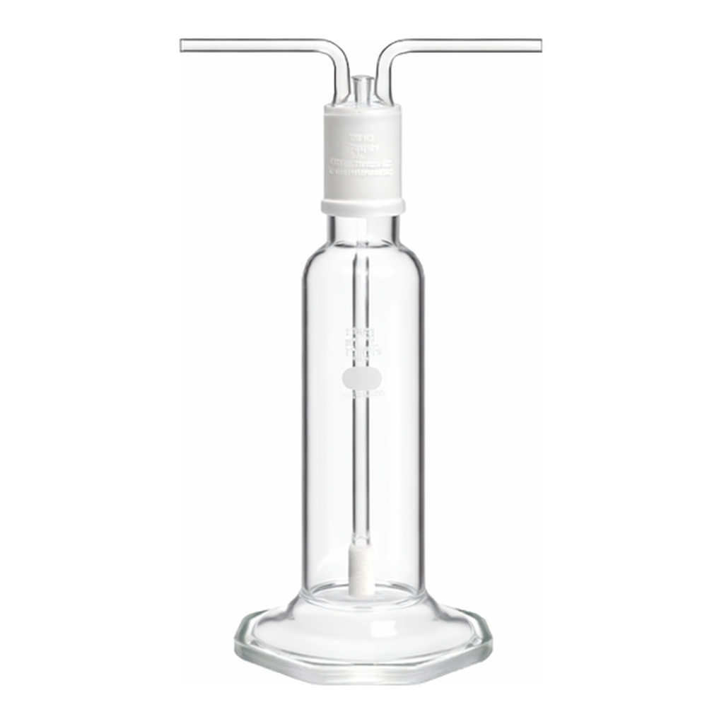 Corning PYREX Gas Washing Bottles, Tall Form, Fritted Cylinder, Standard Taper Stopper