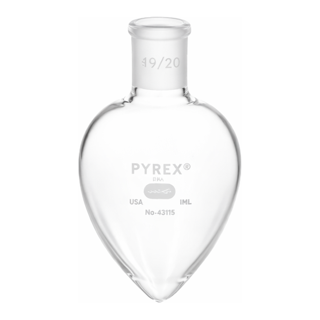 Corning PYREX Pear-Shaped Boiling Flask, Standard Taper Joint