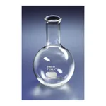 Corning PYREX Flask, Florence, Boiling, Flat Bottom, Long Neck, Tooled Mouth