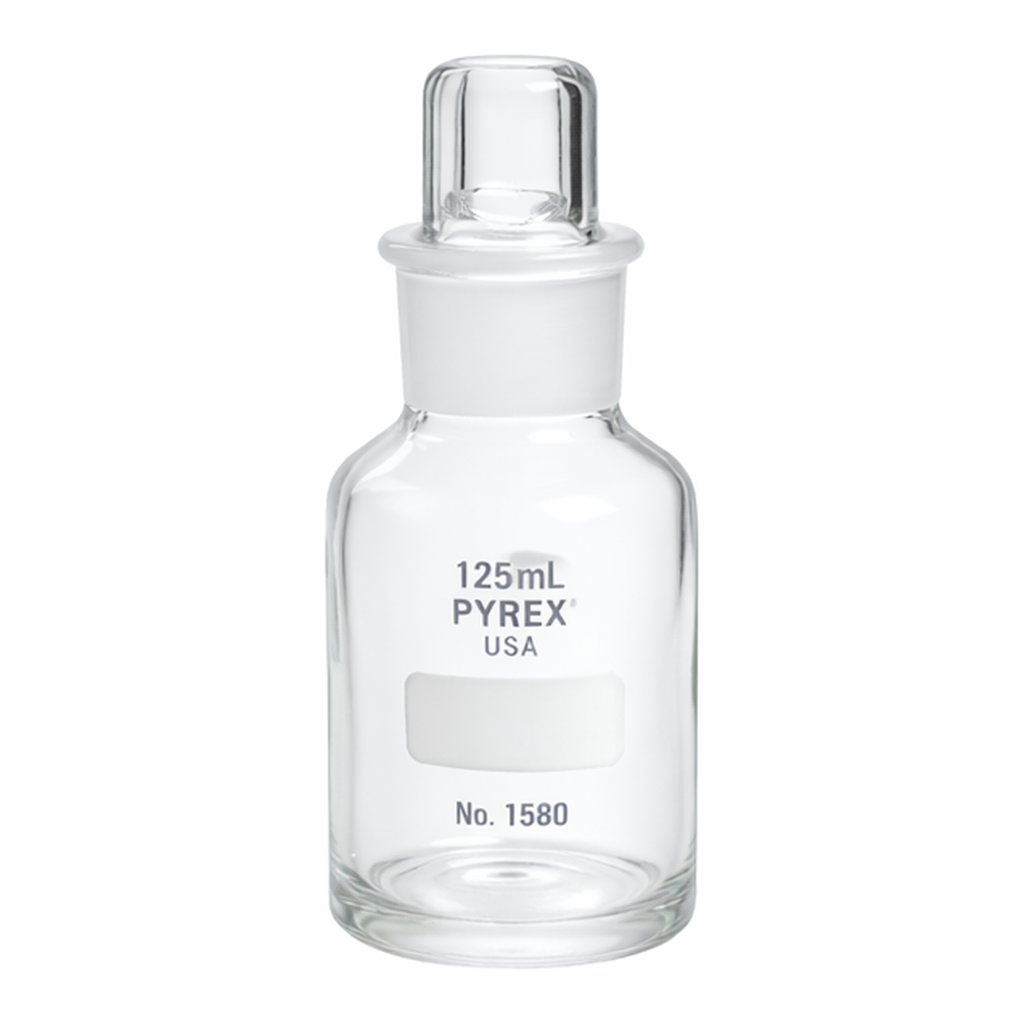 Corning PYREX 125 mL Wide Mouth Reagent Storage Bottles with PYREX Stopper