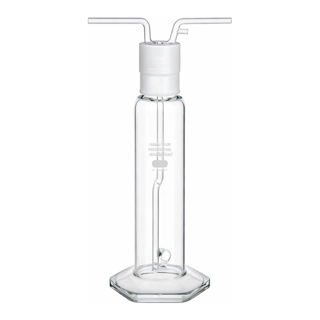 Corning PYREX Bottle, Gas Washing, Tall Form, Fritted Disc, Standard Taper Stopper