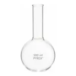 Corning PYREX Long Neck Boiling Flask, Round Bottom, Tooled Mouth