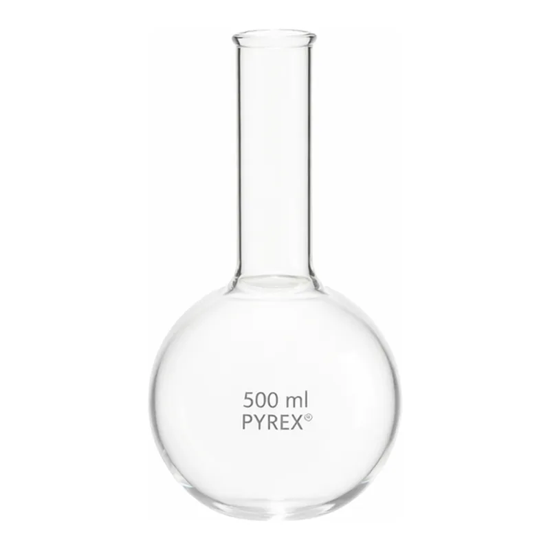 Corning PYREX Long Neck Boiling Flask, Round Bottom, Tooled Mouth