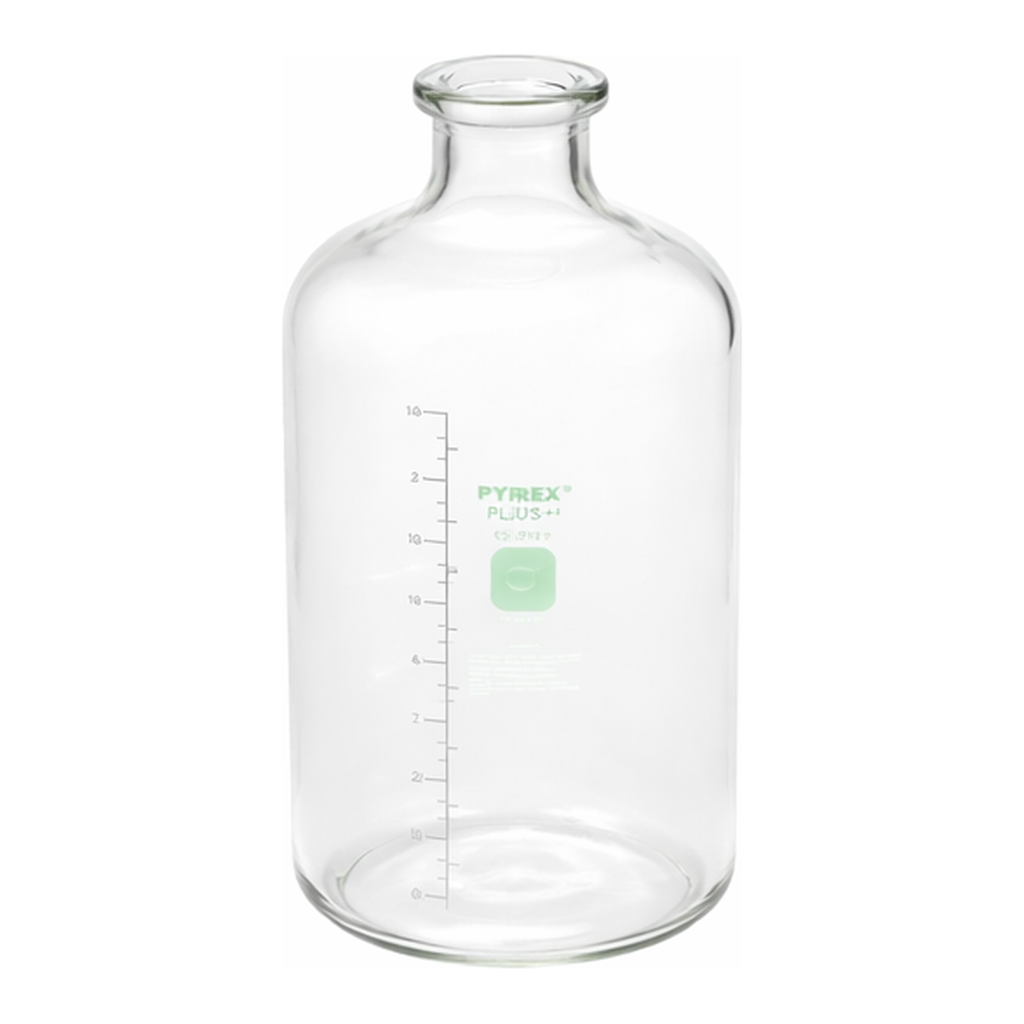 Corning PYREXPLUS Protective Coating Solution Bottles, Graduated, with Tooled Neck