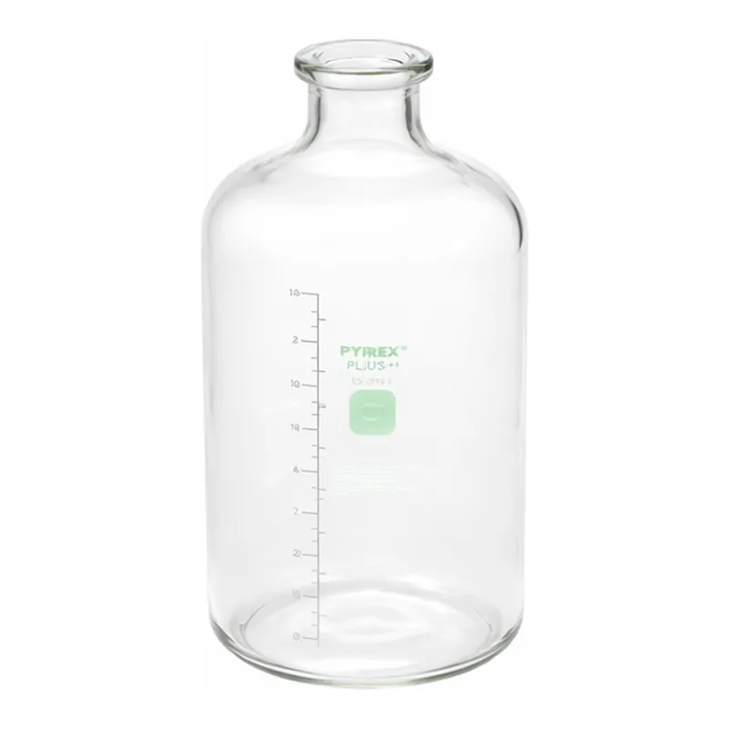 Corning PYREXPLUS Protective Coating Solution Bottles, Graduated, with Tooled Neck