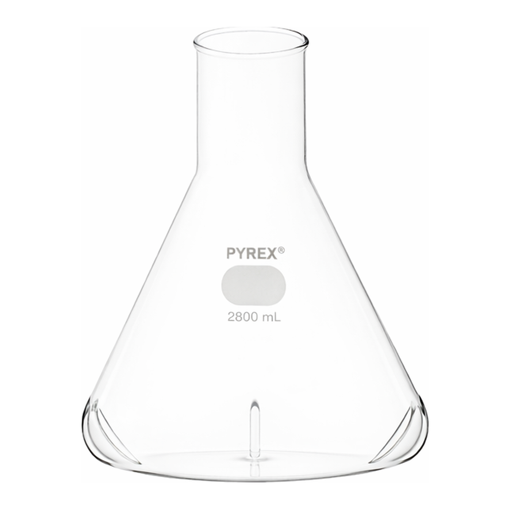 Corning PYREX 2800 mL Fernbach-Style Culture Flask with Baffles