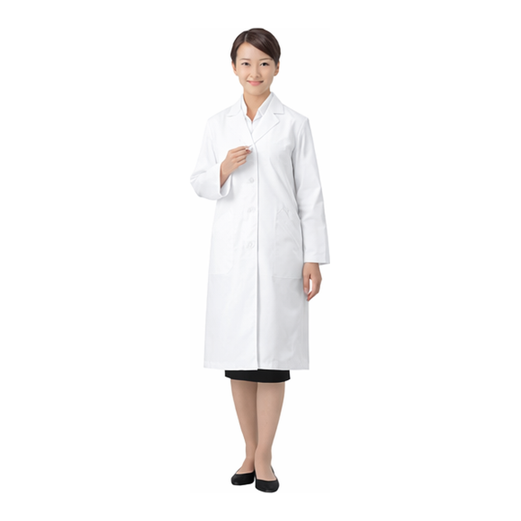 AS ONE White Lab Coat for Women (with Cuff Strap), 여성용 랩 코트 (소맷부리 조절끈)