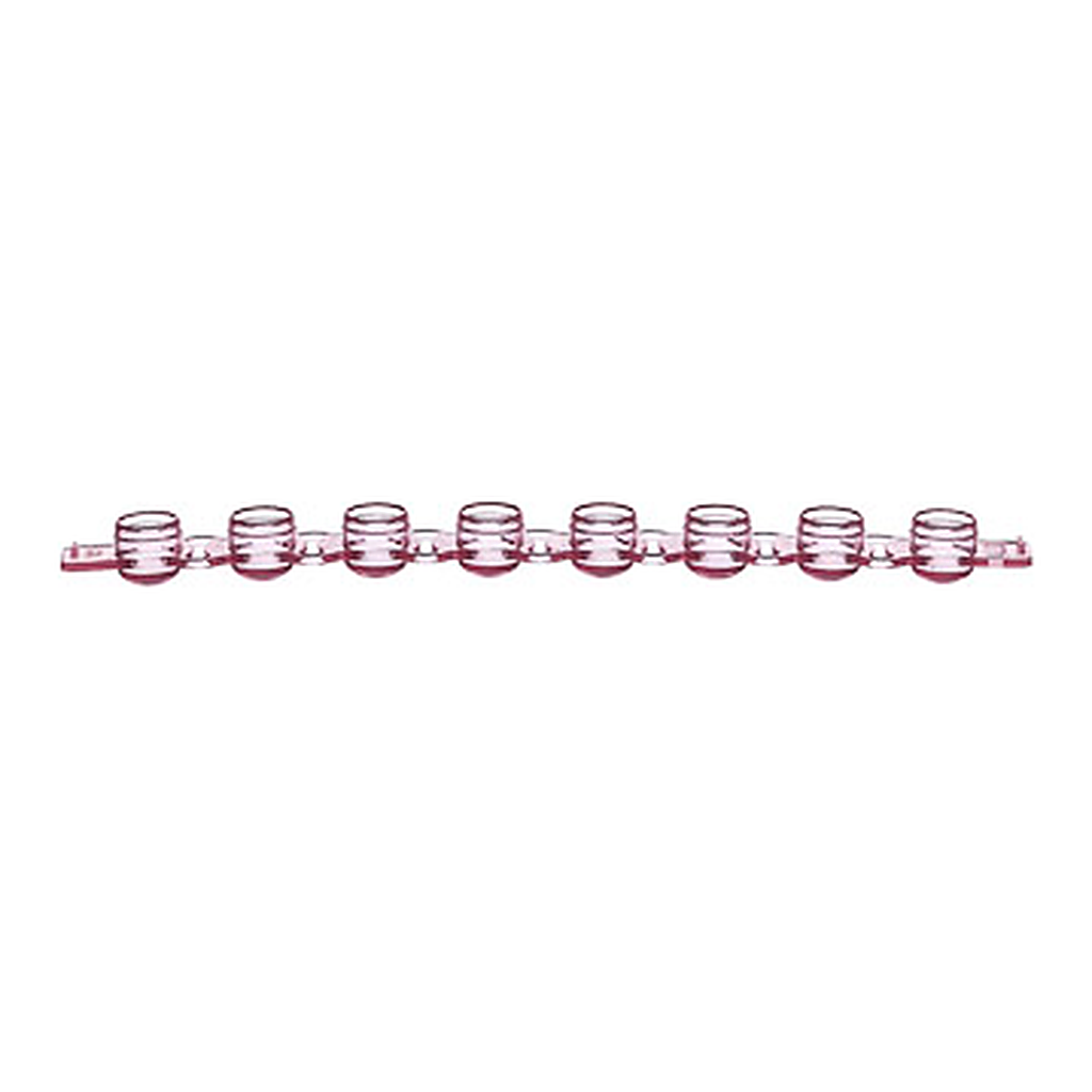 Greiner Bio One SAPPHIRE 8-CAP STRIP, PP, RED, DOMED,FOR 6732XX, 125 PCS./BAG
