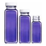 WHEATON Clear Glass Wide Neck French Square Bottle