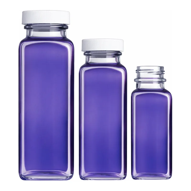 WHEATON Clear Glass Wide Neck French Square Bottle