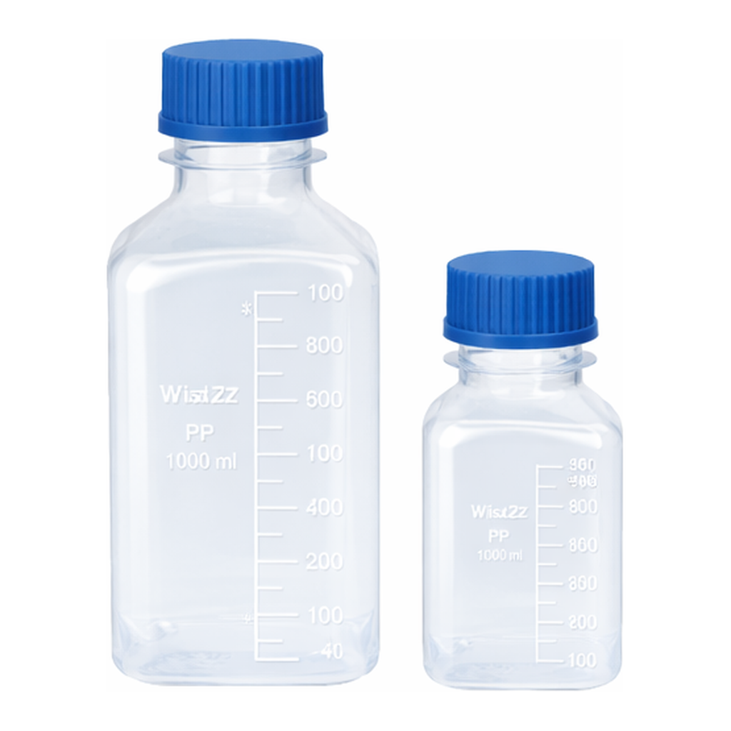 Daihan Science PP 4 각 랩 바틀 Wisd PP Space Saver SQUARE Lab Bottle