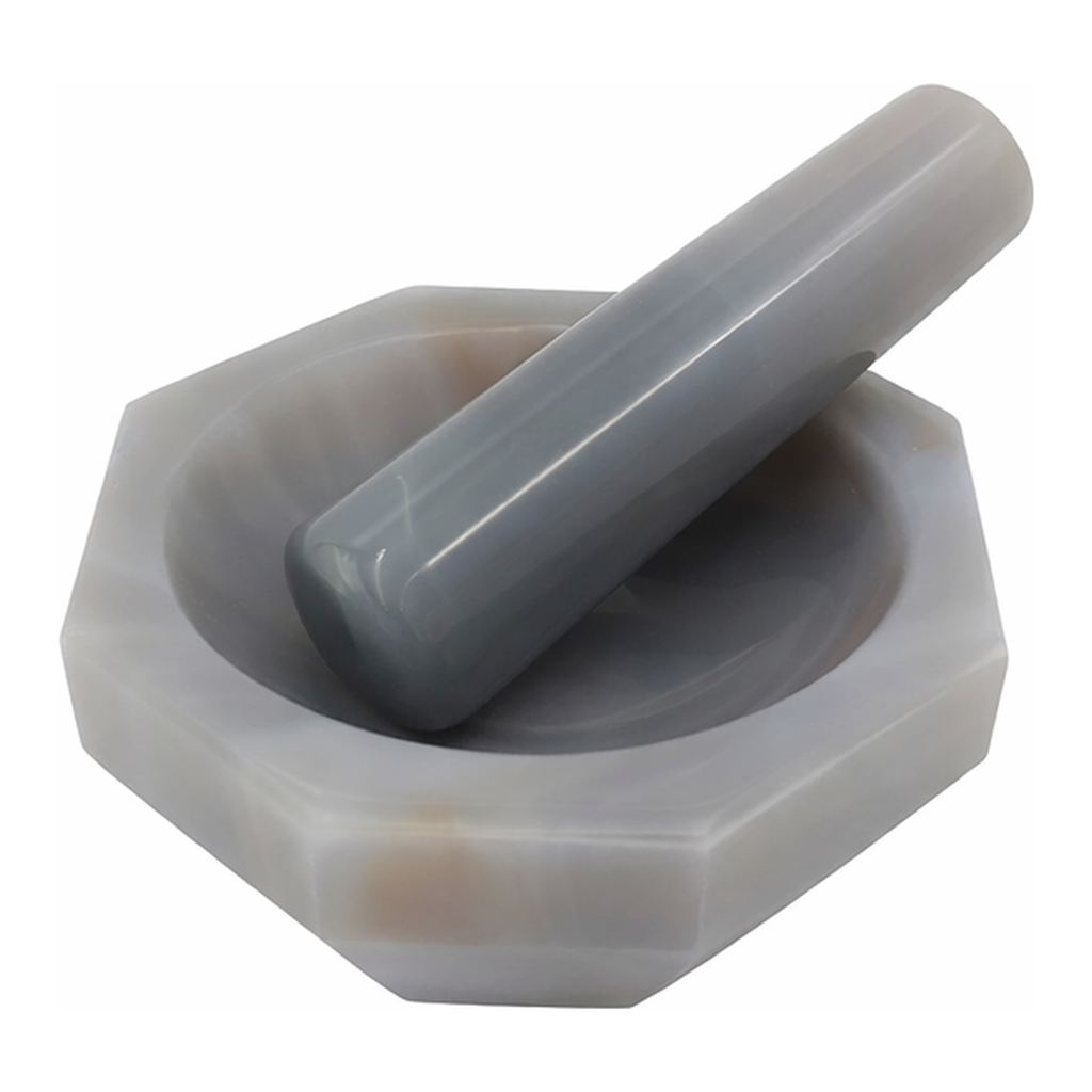 AS ONE Agate Mortar 40 x 50 x 11 with Pestle