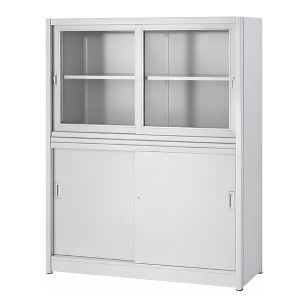 AS ONE Stainless Steel Cabinet (Upper Glass Door / Lower Stainless Door), 스테인리스 보관장 (상부 유리문/ 하부 스테인리스 문)