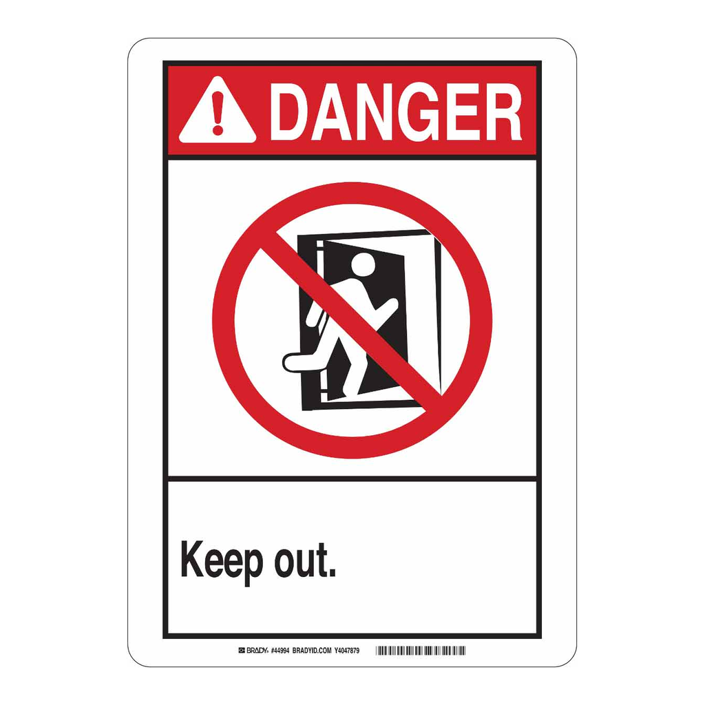 Brady DANGER Keep Out. Sign