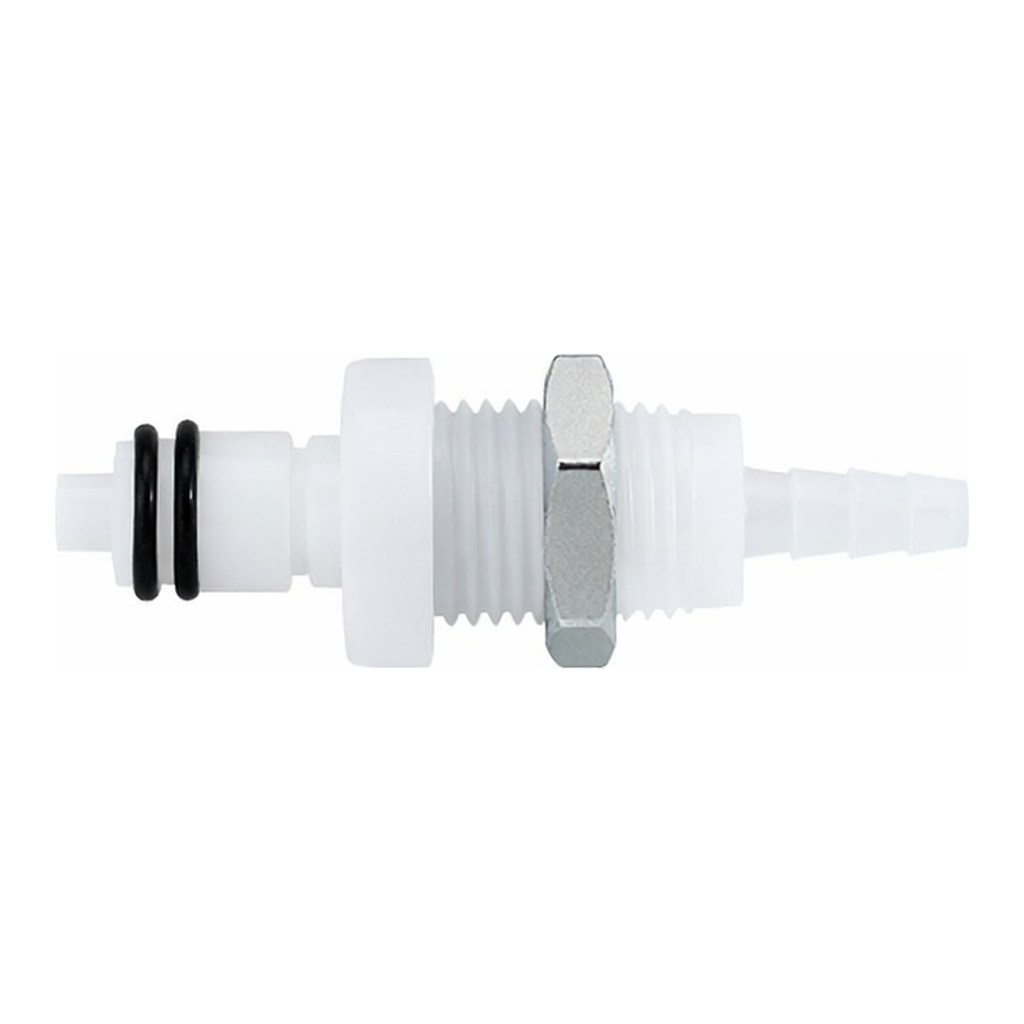 Thermo Fisher Scientific Quick-Disconnect Panel-Mount Hose Barb Insert , Straight-thru, Delrin, 3/8 in. ID