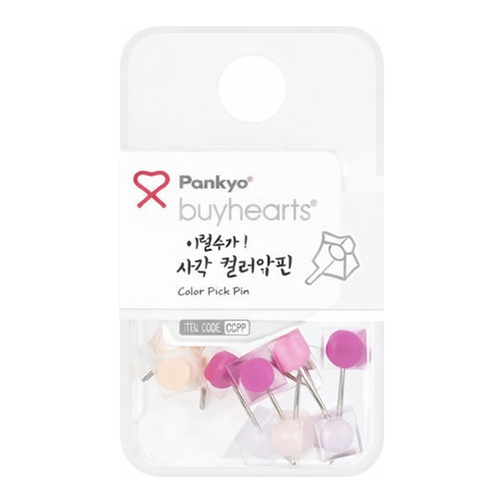 OFFICENEX 바이하츠 이럴수가 사각 컬러압핀(9mm x 19mm)