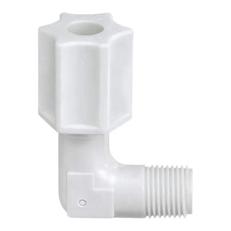 Thermo Fisher Scientific Polypropylene Compression Male Pipe Adapter Elbow, 1/4 x 1/4 in.