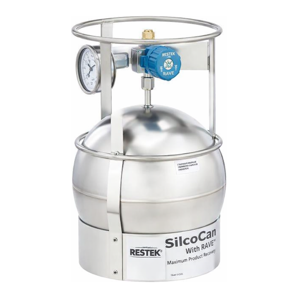 Restek SilcoCan Canister 3L with 3-Port Siltek-Treated RAVE+ with Gauge