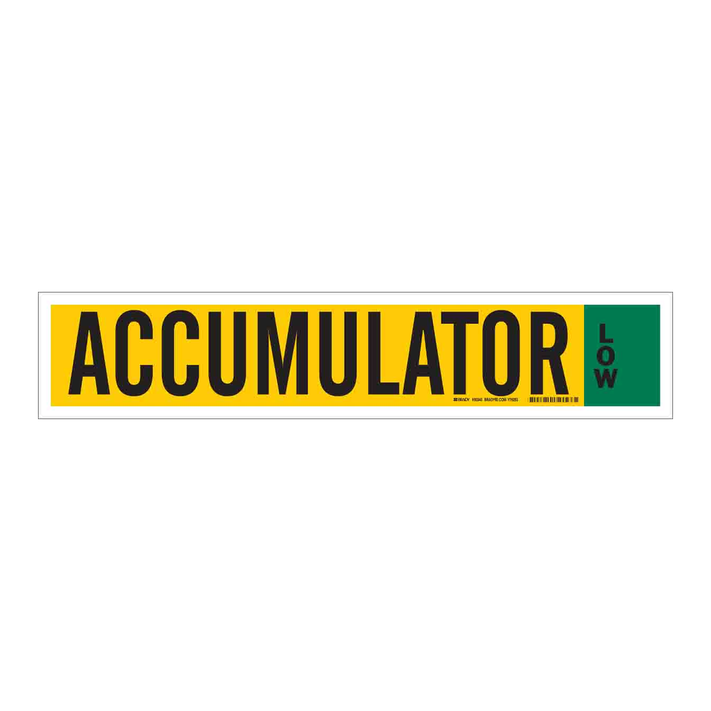 Brady Ammonia (IIAR) Pipe Marker: ACCUMULATOR