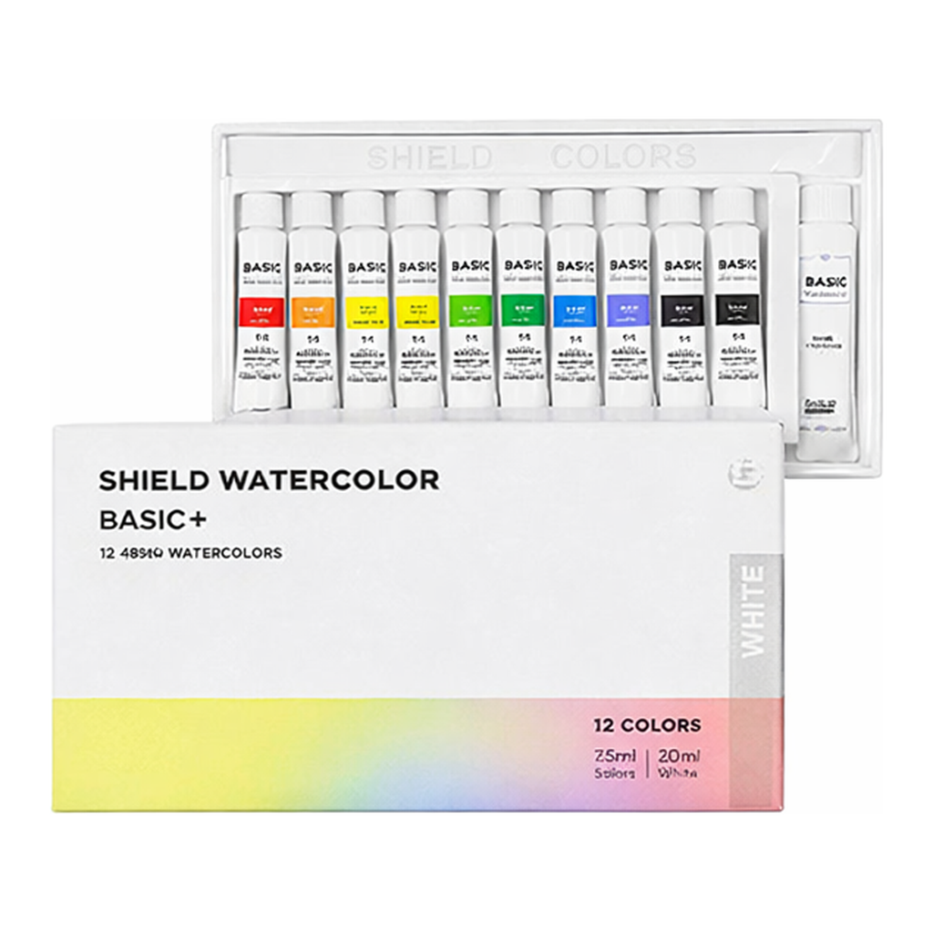 OFFICENEX 쉴드 베이직플러스 12색 수채화물감(7.5ml)