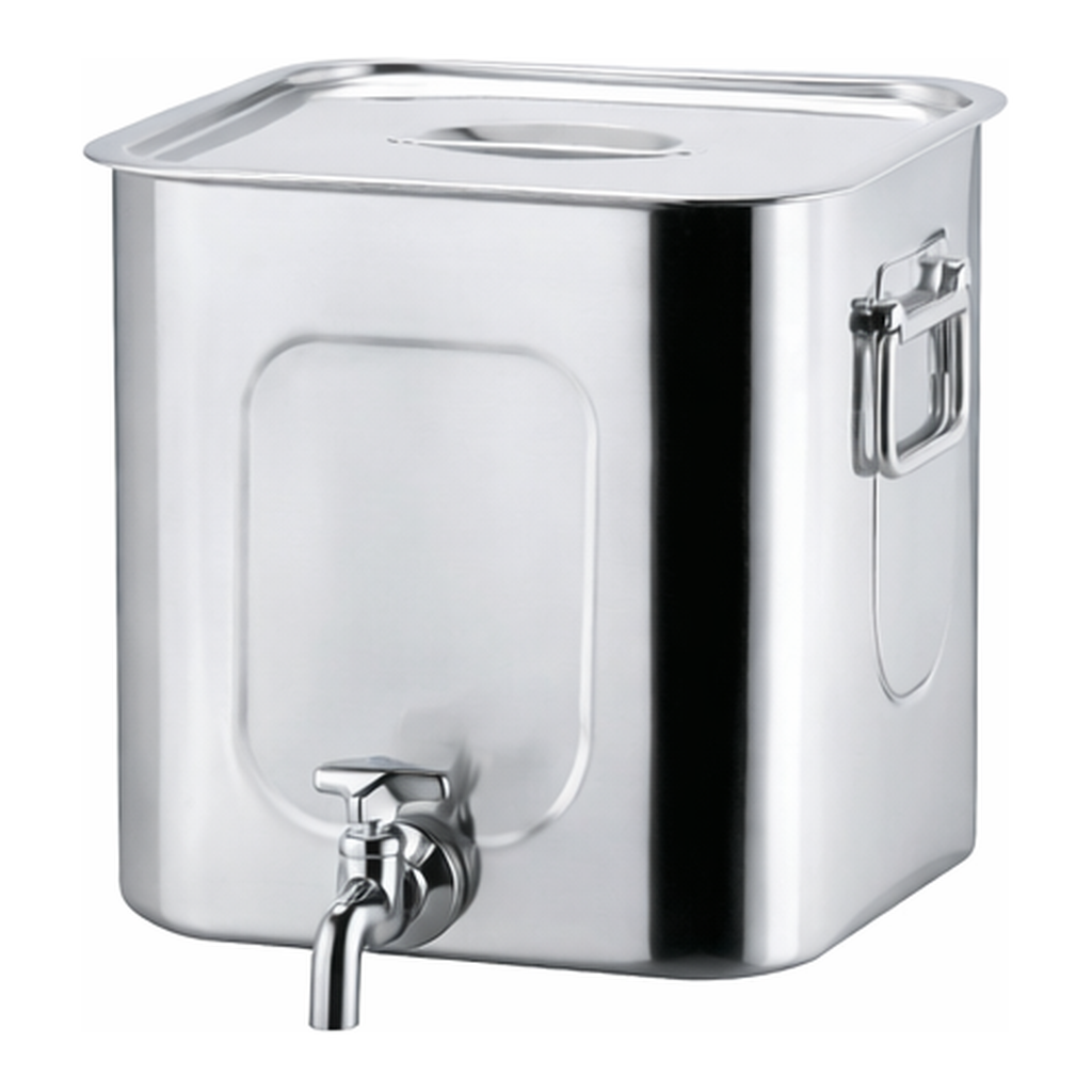 AS ONE Stainless Steel Square Tank with Spigot, SUS304, 하구 각형 탱크