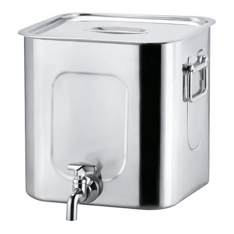 AS ONE Stainless Steel Square Tank with Spigot, SUS304, 하구 각형 탱크
