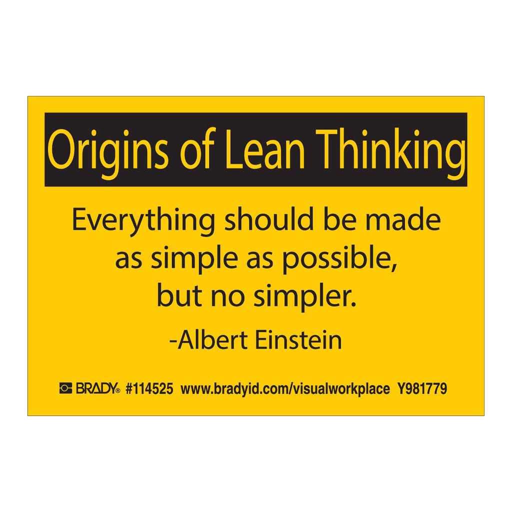 Brady Origins Of Lean Thinking Labels