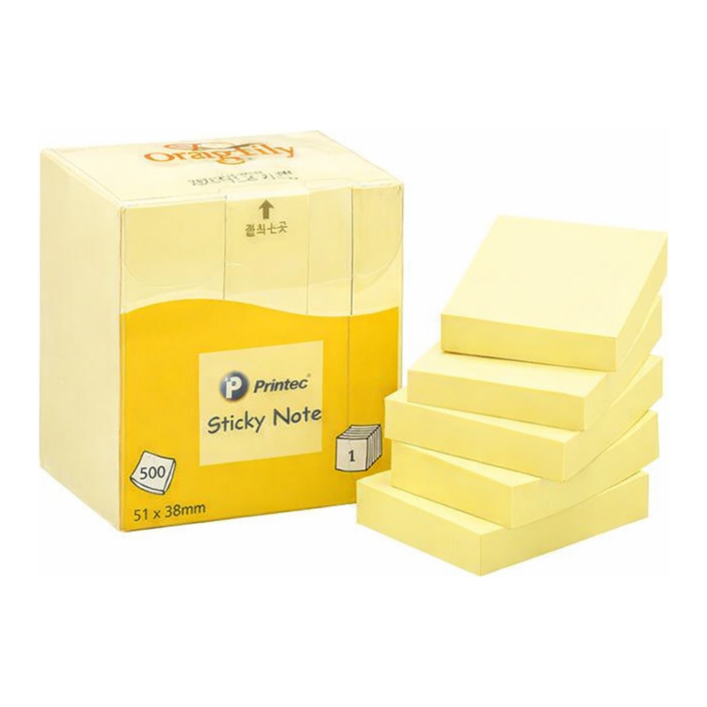 OFFICENEX 프린텍 A5138Y 스티키노트 오피스팩 노랑 51*38 100매*5