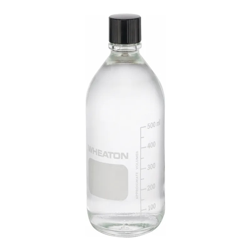 Thermo Fisher Scientific Wheaton Graduated Media/Lab Bottles: Clear Glass, With PTFE-Faced, Rubber-Lined Phenolic Cap (Autoclavable)