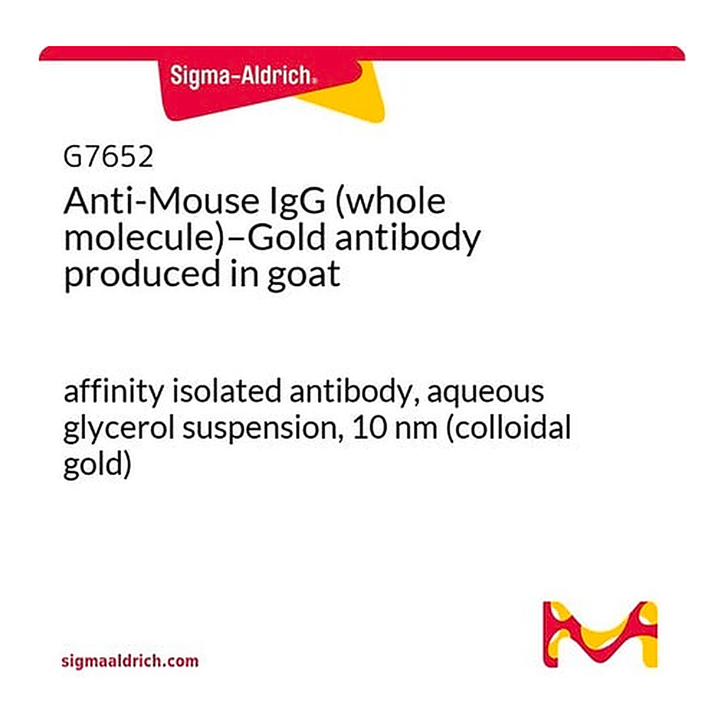 Merck Anti-Mouse IgG (whole molecule)-Gold antibody produced in goat