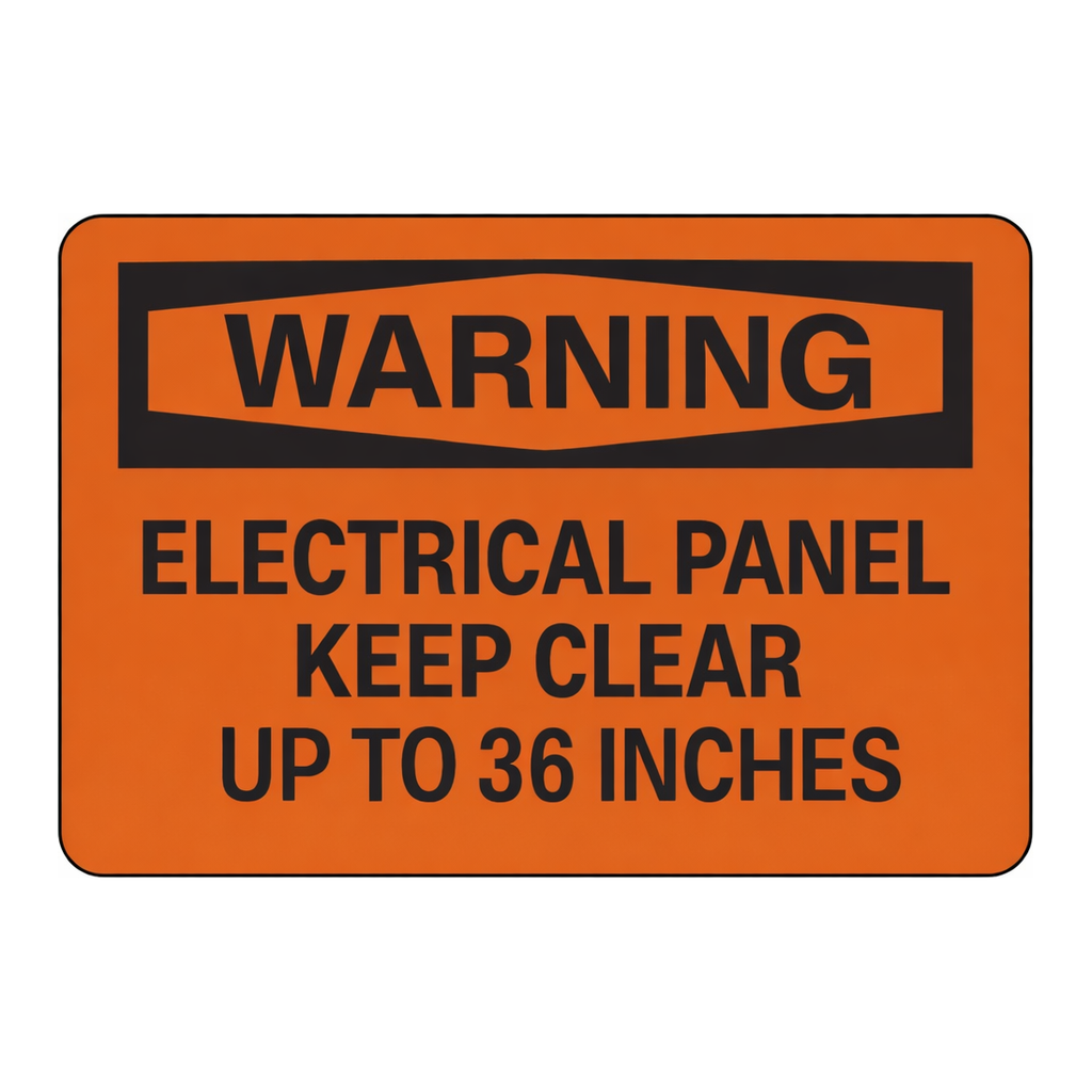 Brady WARNING Electrical Panel Keep Clear Up To 36 Inches Sign