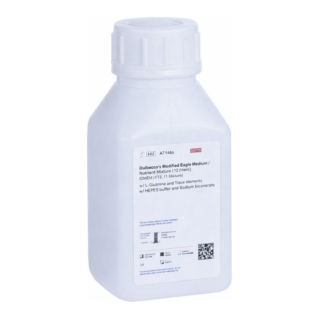 Himedia Dulbecco`s Modified Eagle Medium / Nutrient Mixture F-12 Ham (DMEM / F12, 1:1 mixture) w/ L-Glutamine, 15mM HEPES buffer and Trace elements w/o Sodium bicarbonate