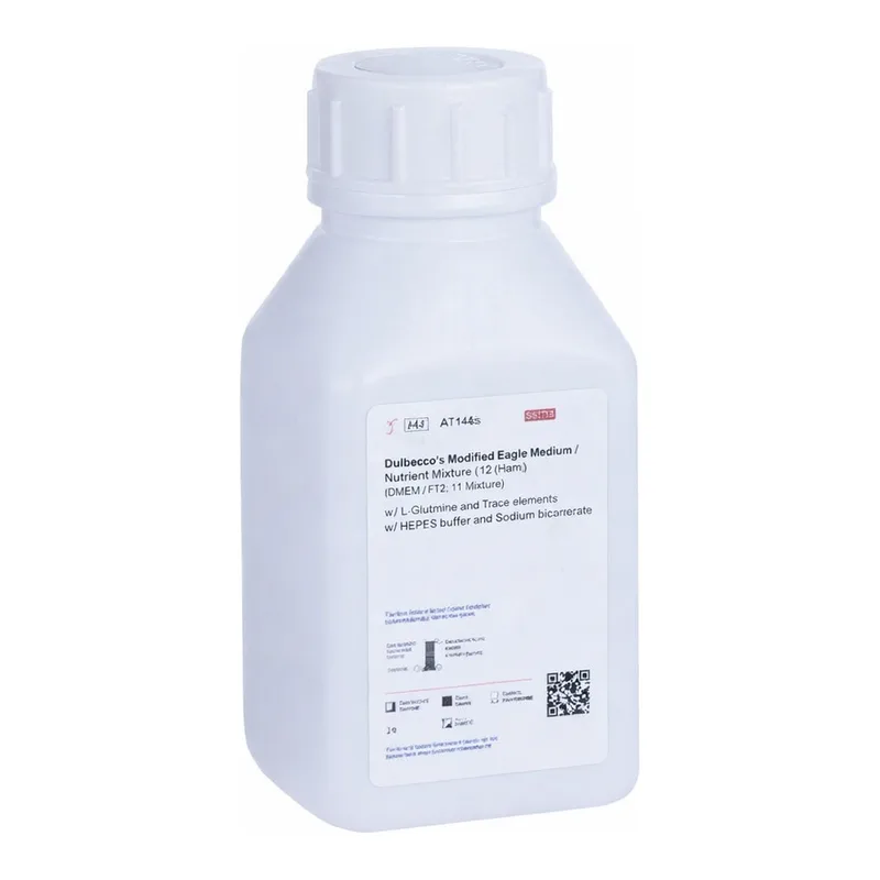 Himedia Dulbecco`s Modified Eagle Medium / Nutrient Mixture F-12 Ham (DMEM / F12, 1:1 mixture) w/ L-Glutamine, 15mM HEPES buffer and Trace elements w/o Sodium bicarbonate