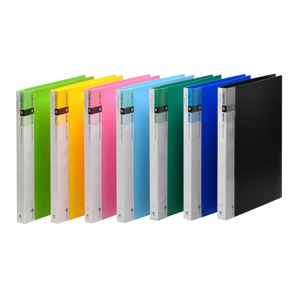 OFFICENEX 문화 인덱스 클리어화일 40매(A4/청색/F5521-772)친환경 인증 상품