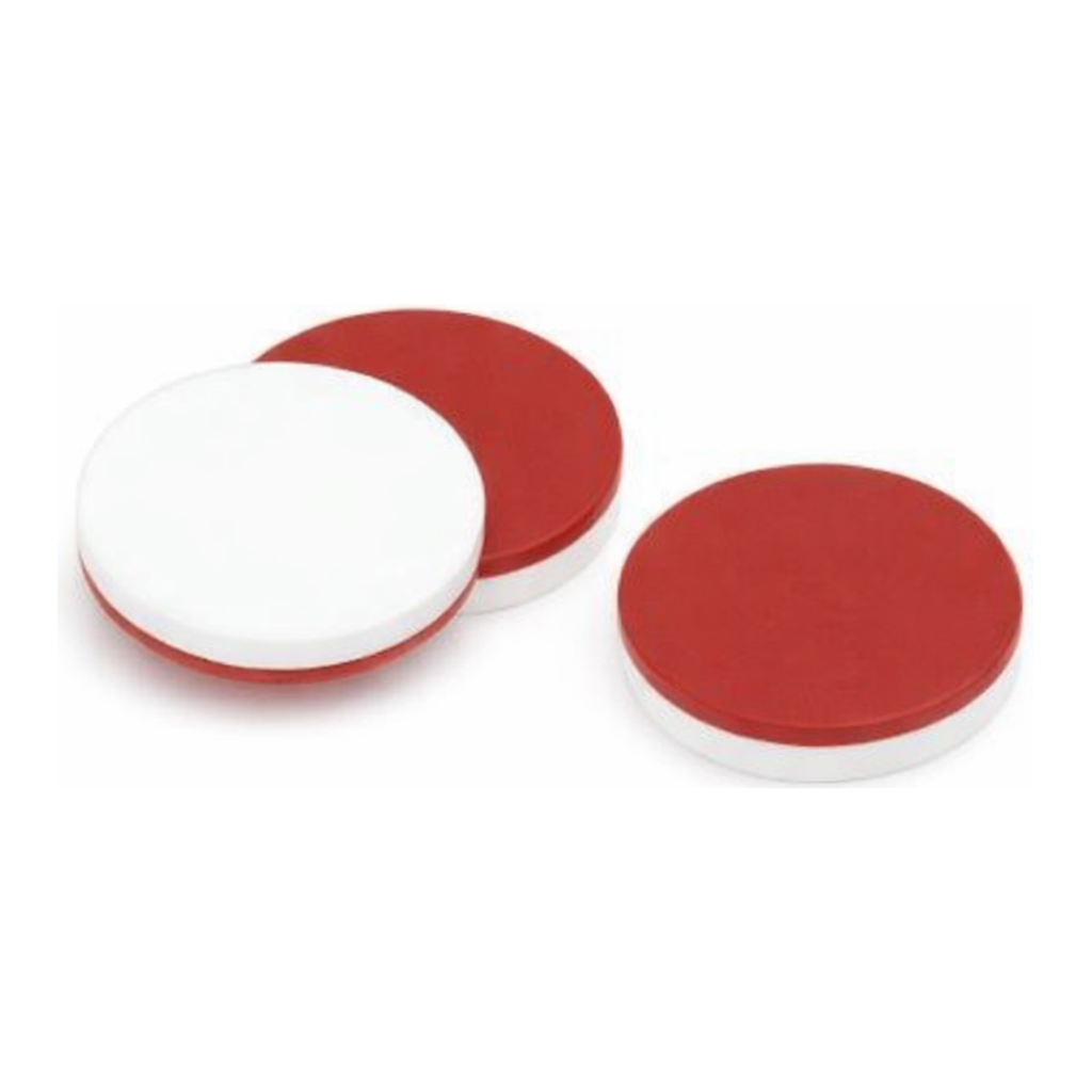Restek Vial Cap, Septa, 8mm Red PTFE/Silicone Pack of 100