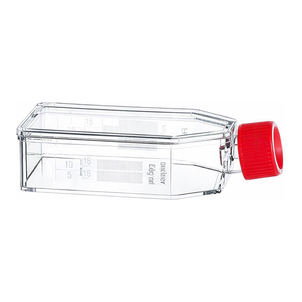 Greiner Bio One CELL CULTURE FLASK, 50 ML, 25 CM², PS,CLEAR, RED FILTER SCREW CAP, CELLSTAR® TC, STERILE, 10 PCS./BAG, TRIPLE PACKED