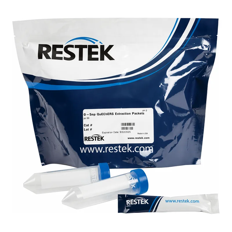Restek Q-sep QuEChERS extraction, AOAC Method 6g MgSO4, 1.5g NaOAc packets and tubes kit, 50 pk