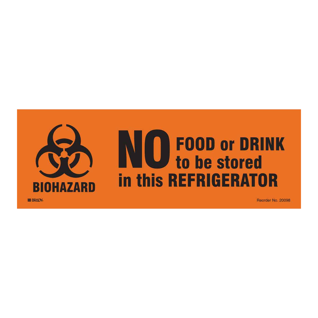Brady No food or drink should be stored in this refrigerator sign